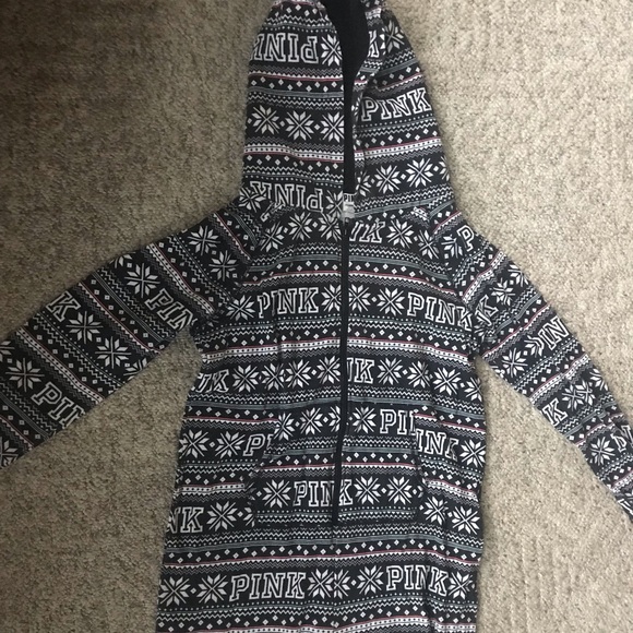 PINK Victoria's Secret Other - VS PINK One-Piece Pajamas w/ Hood